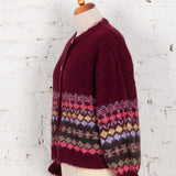Cardigan tricotat oversized Celyn bordo