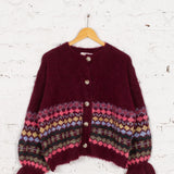 Cardigan tricotat oversized Celyn bordo