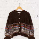 Cardigan tricotat oversized Celyn maro