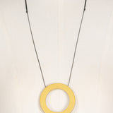 Wood pendant Mokko Zen necklace in gold