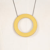 Wood pendant Mokko Zen necklace in gold