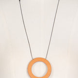 Wood pendant Mokko Zen necklace in metallic cooper