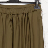 Fustă lungă pe bie Elina kaki satinat