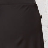 Fustă lungă pe bie Elina negru satinat