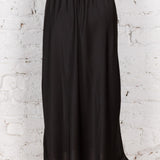 Fustă lungă pe bie Elina negru satinat