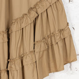 Fustă asimetrică cu talie elastică Naira bej