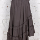 Fustă asimetrică cu talie elastică Naira gri