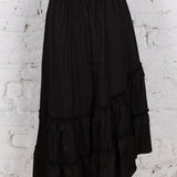 Fustă asimetrică cu talie elastică Naira neagră