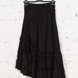 Fustă asimetrică cu talie elastică Naira neagră