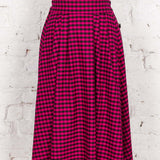 Fustă Allure din lână negru-fuchsia