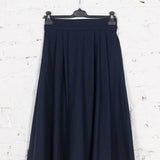 Fustă Allure din in bleumarin închis