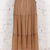 Fustă din tul cu volane Alva bej