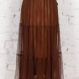 Fustă din tul cu volane Alva maro