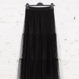 Fustă din tul cu volane Alva neagră