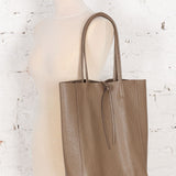 Geantă din piele Fiona grej