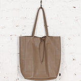 Geantă din piele Fiona grej