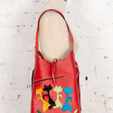 Geantă tote din piele handmade Bijou roșie