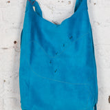 Geantă tote din piele handmade Bijou bleu