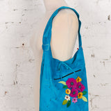Geantă tote din piele handmade Bijou bleu