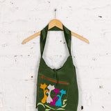 Geantă tote din piele handmade Bijou verde