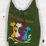 Geantă tote din piele handmade Bijou verde