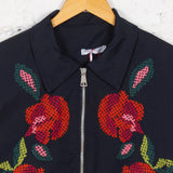 Jachetă bomber Kleio bleumarin cu broderie
