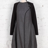 Cardigan-rochie cu lână Muse dungat alb-negru