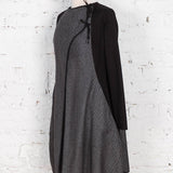 Cardigan-rochie cu lână Muse dungat alb-negru