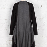 Cardigan-rochie cu lână Muse dungat alb-negru