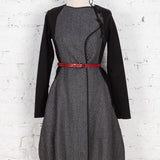 Cardigan-rochie cu lână Muse dungat alb-negru