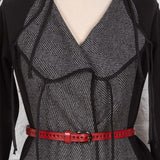 Cardigan-rochie cu lână Muse dungat alb-negru