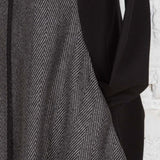 Cardigan-rochie cu lână Muse dungat alb-negru