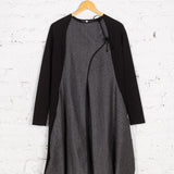 Cardigan-rochie cu lână Muse dungat alb-negru