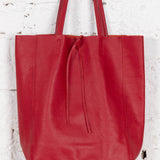 Geantă din piele Fiona roșu carmin