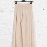 Pantaloni largi din in Remy crem