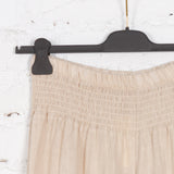 Pantaloni largi din in Remy crem