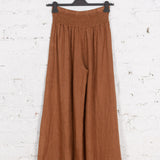 Pantaloni largi din in Remy maro
