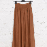 Pantaloni largi din in Remy maro