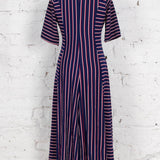 Rochie din jerse Ellea bleumarin cu dungi