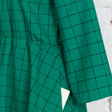 Rochie Pearl din bumbac verde cu carouri