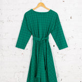 Rochie Pearl din bumbac verde cu carouri