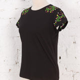 Tricou cu broderie Sayer negru