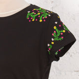 Tricou cu broderie Sayer negru