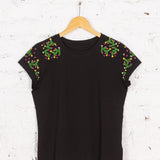 Tricou cu broderie Sayer negru