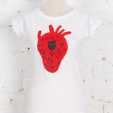 Tricou pictat "Fragile cœur" alb