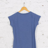 Tricou pictat "Fragile cœur" bleu