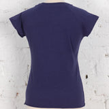 Tricou pictat și deșirat "Kintsugi" bleumarin