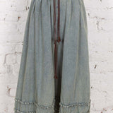 Pantaloni 3/4 largi din denim Noa gri prespălat