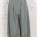 Pantaloni 3/4 largi din denim Noa gri prespălat