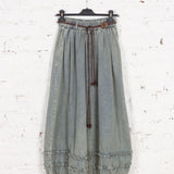 Pantaloni 3/4 largi din denim Noa gri prespălat